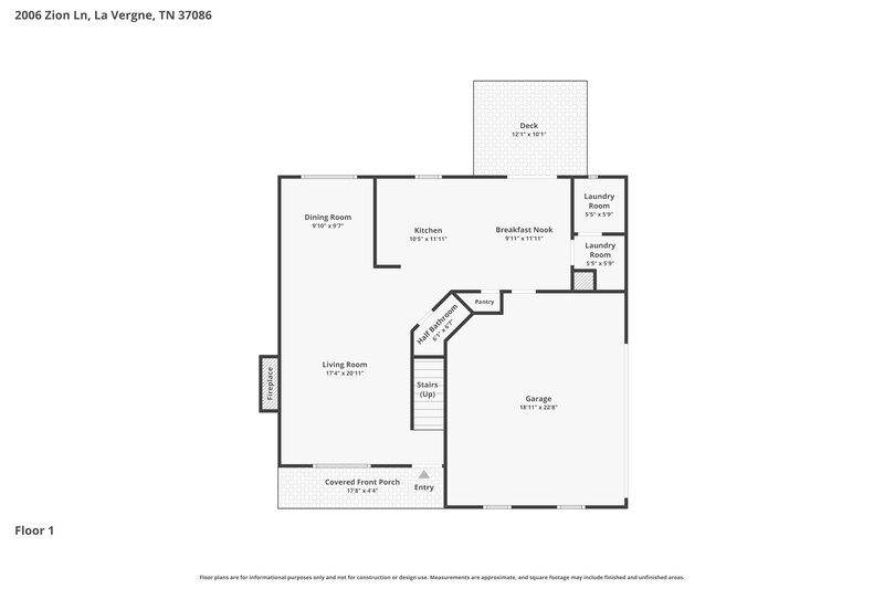 2,255/Mo, 2006 Zion Ln La Vergne, TN 37086 Floor Plan View