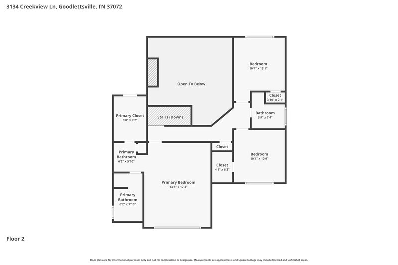 2,535/Mo, 3134 Creekview Ln Goodlettsville, TN 37072 Floor Plan View 3