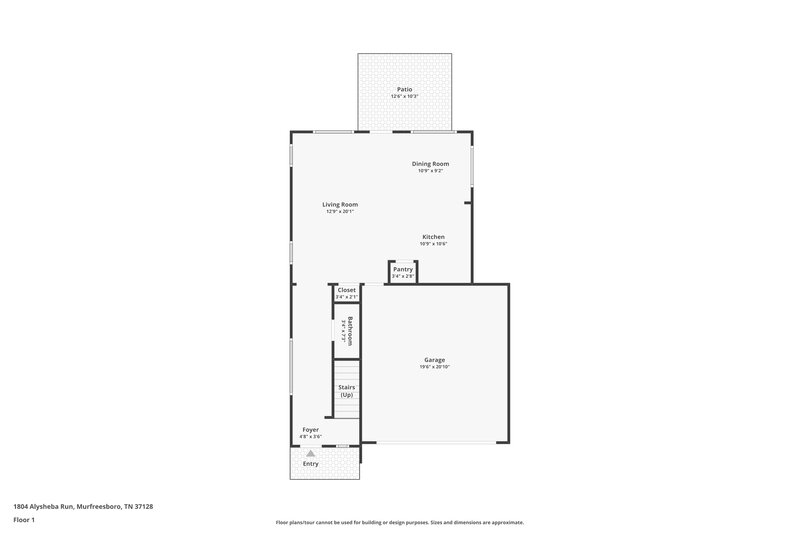 2,045/Mo, 1804 Alysheba Run Murfreesboro, TN 37128 Floor Plan View