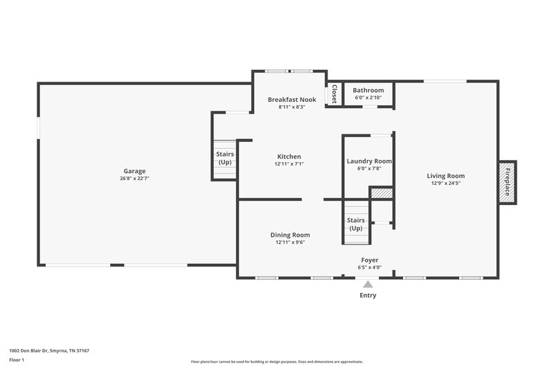 2,255/Mo, 1002 Don Blair Drive Smyrna, TN 37167 Floor Plan View
