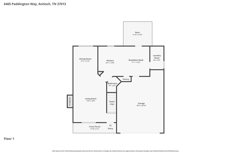 2,505/Mo, 6465 Paddington Way Antioch, TN 37013 Floorplan View