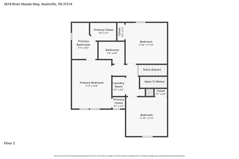 2,265/Mo, 2618 River Meade Way Nashville, TN 37214 Floor Plan View 2