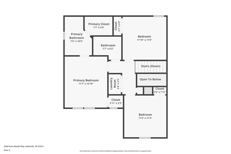 2,190/Mo, 3236 Penn Meade Way Nashville, TN 37214 Floor Plan View 2