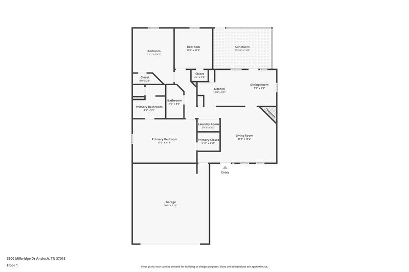 1,875/Mo, 3300 Milbridge Dr Antioch, TN 37013 Floorplan View