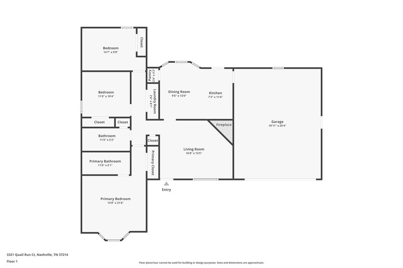 2,265/Mo, 3321 Quail Run Ct Nashville, TN 37214 Floor Plan View