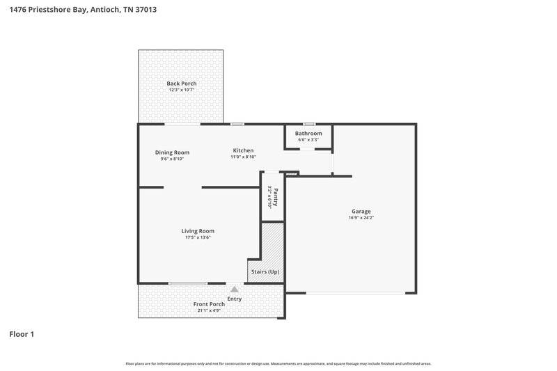 1,995/Mo, 1476 Priestshore Bay Antioch, TN 37013 Floor Plan View