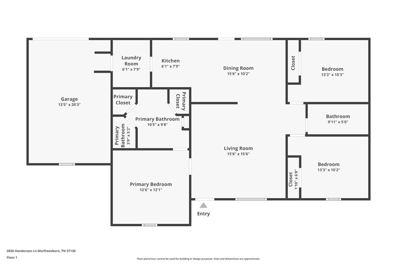2,760/Mo, 2826 Henderson Ln Murfreesboro, TN 37130 Floor Plan View