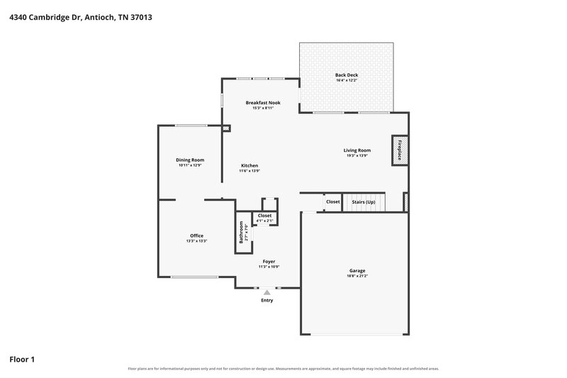 2,750/Mo, 4340 Cambridge Dr Antioch, TN 37013 Floor Plan View