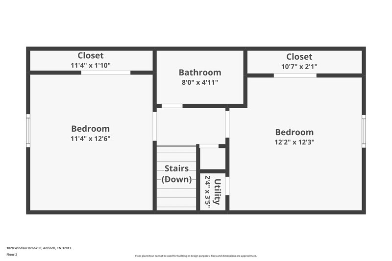 1,760/Mo, 1028 Windsor Brook Pl Antioch, TN 37013 Floor Plan View 2