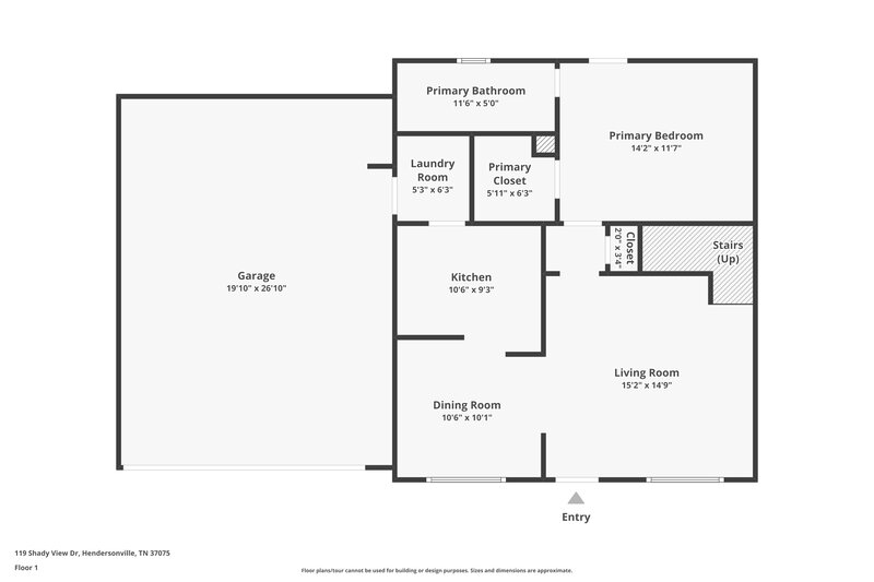 1,900/Mo, 119 Shady View Dr Hendersonville, TN 37075 Floor Plan View