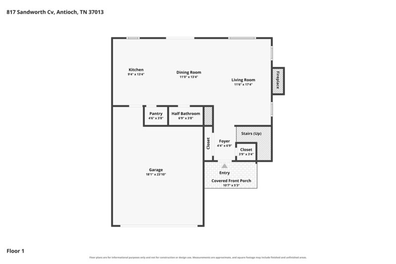 2,290/Mo, 817 Sandworth Cv Antioch, TN 37013 Floorplan View