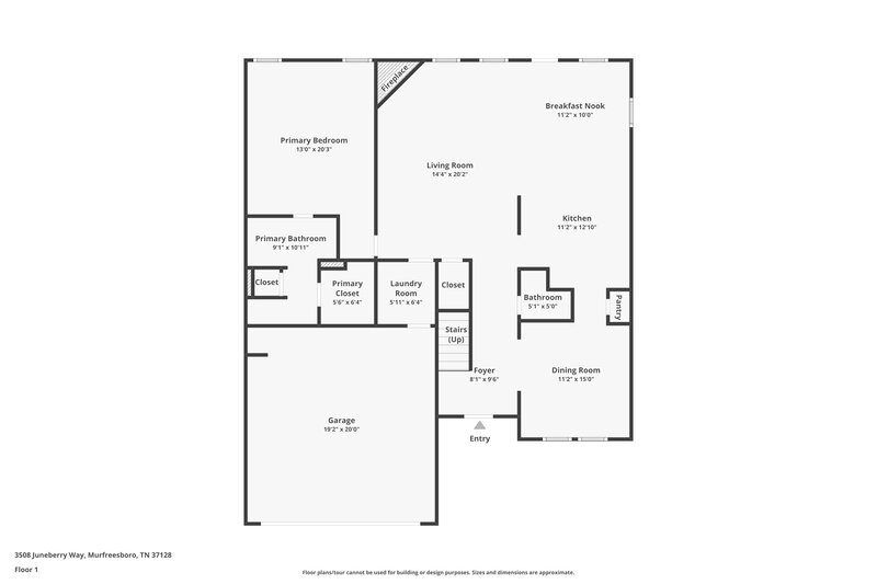 2,130/Mo, 3508 Juneberry Way Murfreesboro, TN 37128 Floor Plan View
