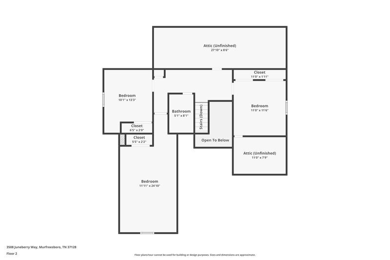 2,130/Mo, 3508 Juneberry Way Murfreesboro, TN 37128 Floor Plan View 2