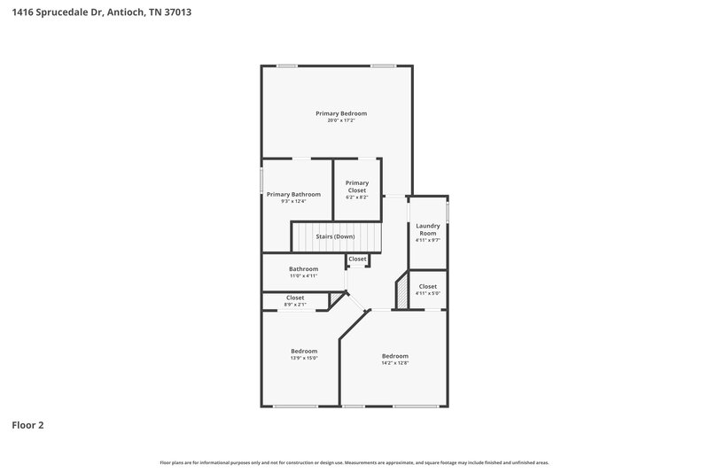 2,185/Mo, 1416 Sprucedale Dr Antioch, TN 37013 Floor Plan View 2