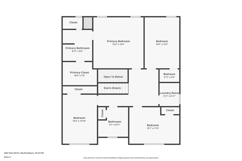 2,210/Mo, 2467 Oak Hill Dr Murfreesboro, TN 37130 Floor Plan View 2