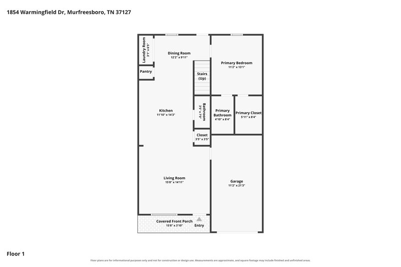 2,030/Mo, 1854 Warmingfield Dr Murfreesboro, TN 37127 Floor Plan View