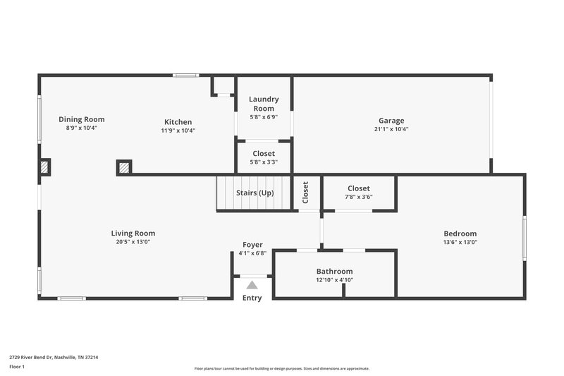 2,195/Mo, 2729 River Bend Dr Nashville, TN 37214 Floor Plan View
