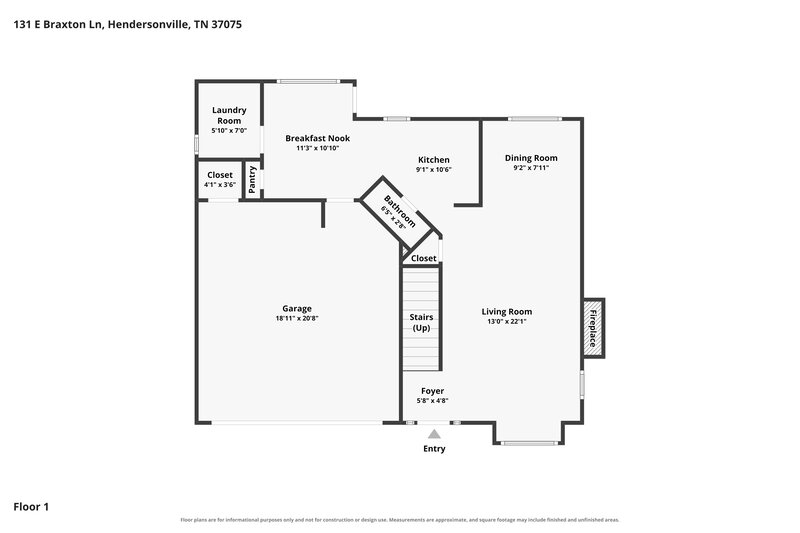 2,210/Mo, 131 E Braxton Ln Hendersonville, TN 37075 Floor Plan View
