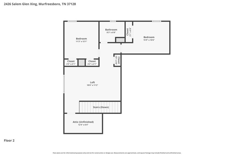 2,360/Mo, 2426 Salem Glen Xing Murfreesboro, TN 37128 Floor Plan View 2