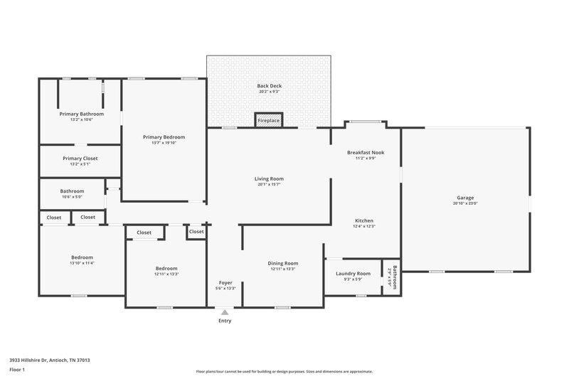 3,220/Mo, 3933 Hillshire Dr Antioch, TN 37013 Floor Plan View