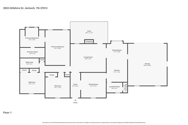 2,520/Mo, 3933 Hillshire Dr Antioch, TN 37013 Floor Plan View