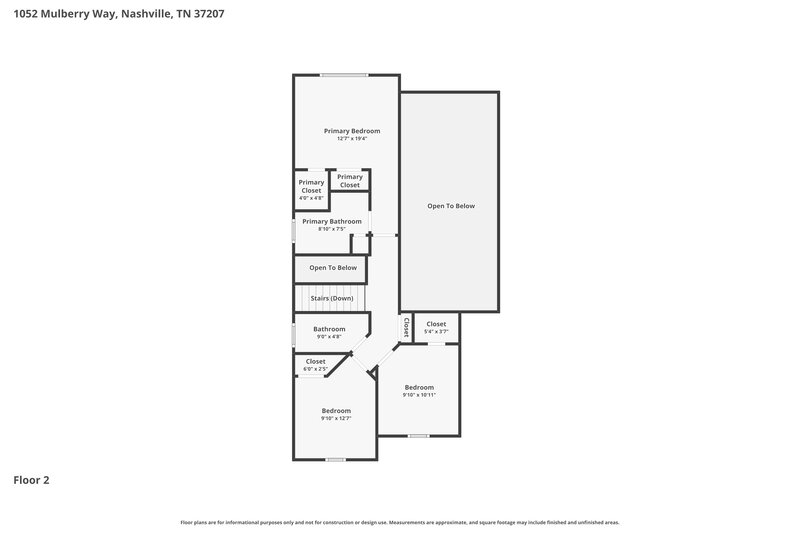 2,265/Mo, 1052 Mulberry Way Nashville, TN 37207 Floor Plan View 2