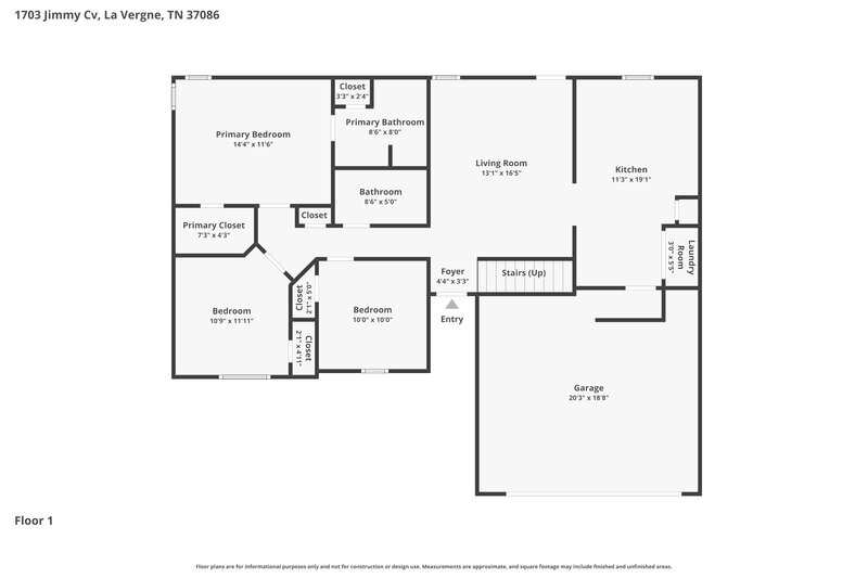 2,065/Mo, 1703 Jimmy Cv La Vergne, TN 37086 Floor Plan View