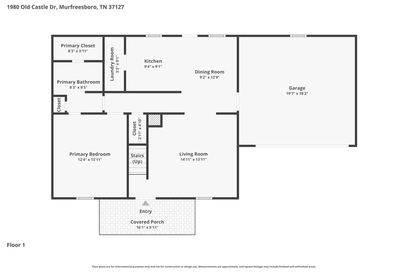1,975/Mo, 1980 Old Castle Dr Murfreesboro, TN 37127 Floor Plan View