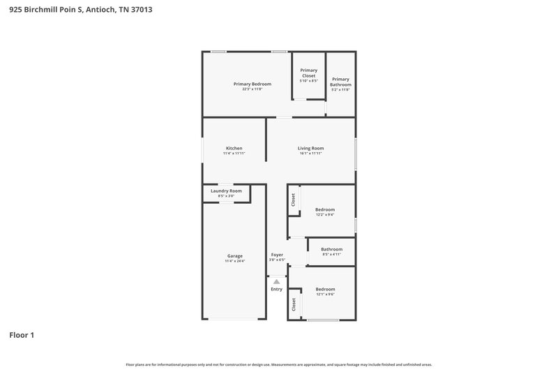 2,025/Mo, 925 Birchmill Pt S Antioch, TN 37013 Floor Plan View