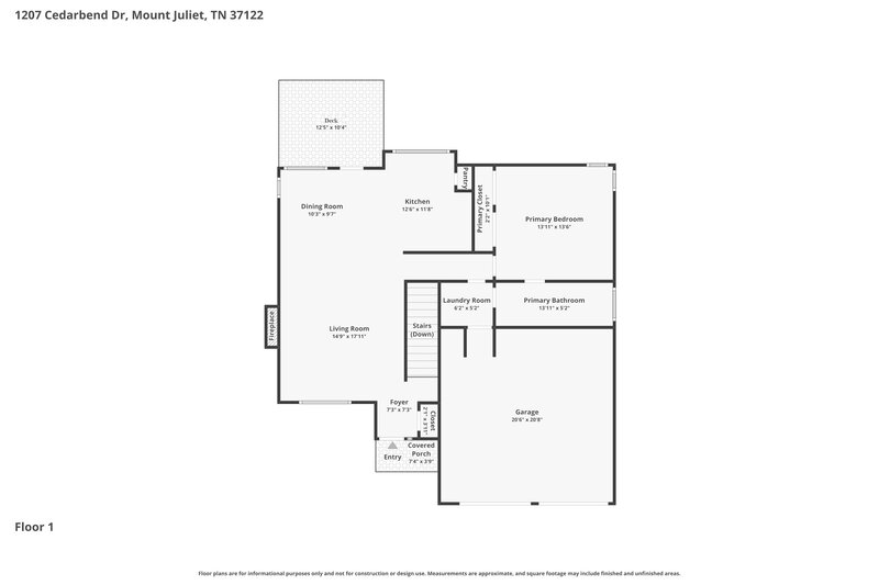 2,475/Mo, 1207 Cedarbend Dr Mount Juliet, TN 37122 Floor Plan View 2