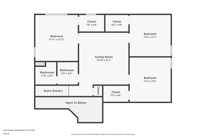 2,350/Mo, 4113 Stark St Murfreesboro, TN 37129 Floor Plan View 2