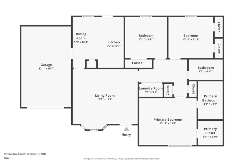 1,640/Mo, 1318 Lyndsey Ridge Dr La Vergne, TN 37086 Floor Plan View