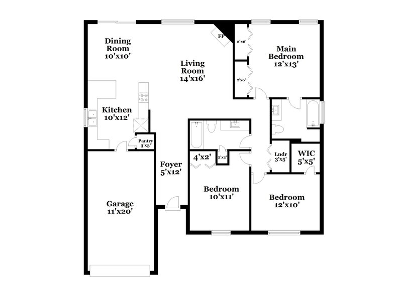 1,975/Mo, 648 Ransom Village Way Antioch, TN 37013 Floor Plan View