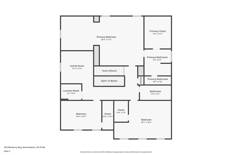 2,590/Mo, 726 Elderberry Way Murfreesboro, TN 37128 Floor Plan View 2