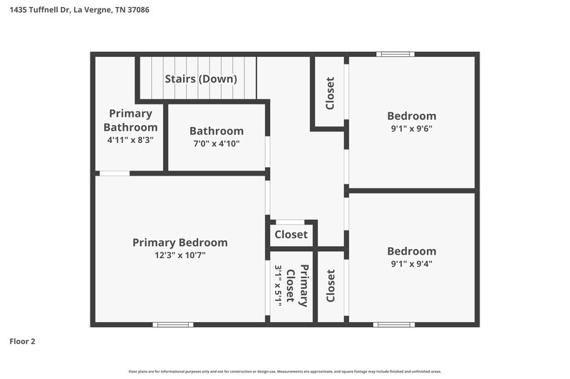 1,985/Mo, 1435 Tuffnell Dr La Vergne, TN 37086 Floorplan View 2