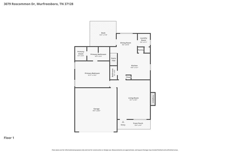 2,015/Mo, 3079 Roscommon Dr Murfreesboro, TN 37128 Floor Plan View