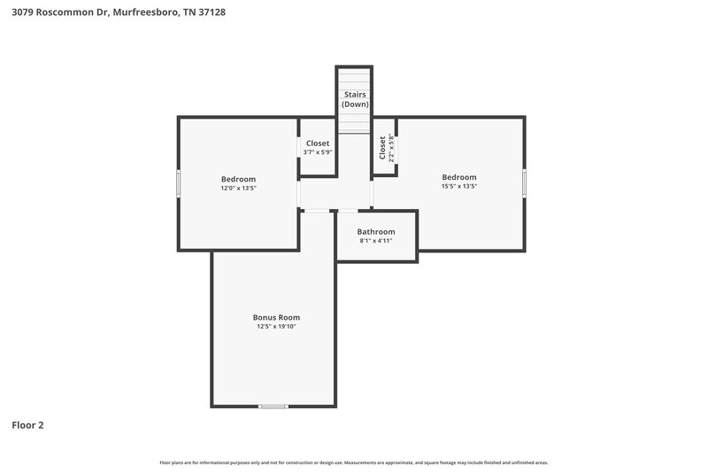 2,015/Mo, 3079 Roscommon Dr Murfreesboro, TN 37128 Floor Plan View 2