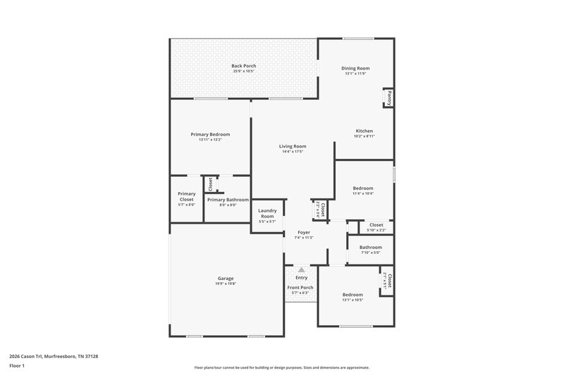 1,960/Mo, 2026 Cason Trl Murfreesboro, TN 37128 Floor Plan View