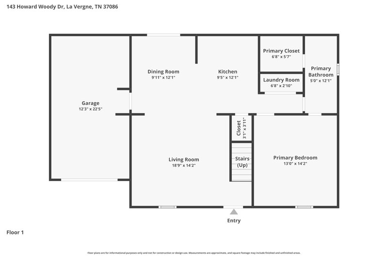 2,180/Mo, 143 Howard Woody Dr La Vergne, TN 37086 Floor Plan View