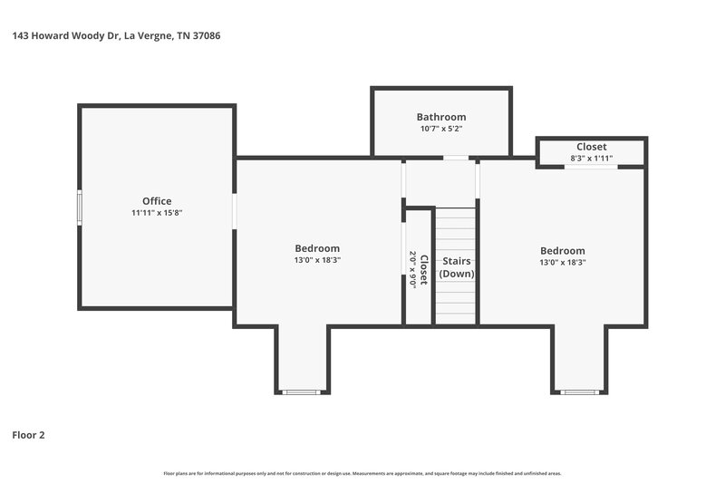 2,180/Mo, 143 Howard Woody Dr La Vergne, TN 37086 Floor Plan View 2