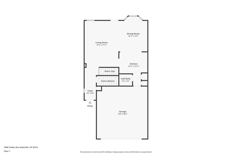 2,220/Mo, 1609 Timber Run Nashville, TN 37214 Floor Plan View 2