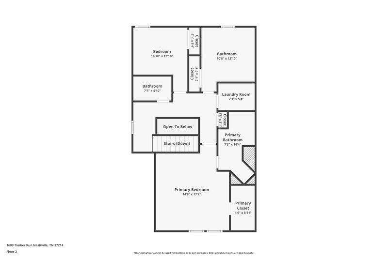 2,220/Mo, 1609 Timber Run Nashville, TN 37214 Floor Plan View 3