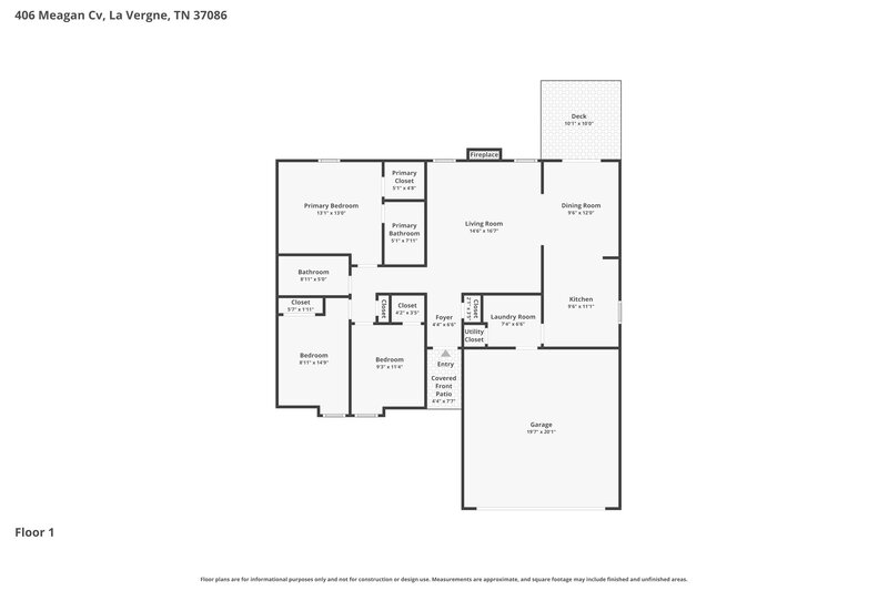 1,925/Mo, 406 Meagan Cv La Vergne, TN 37086 Floor Plan View