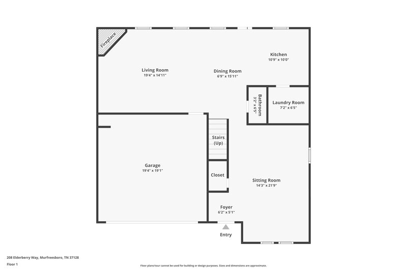 2,435/Mo, 208 Elderberry Way Murfreesboro, TN 37128 Floor Plan View