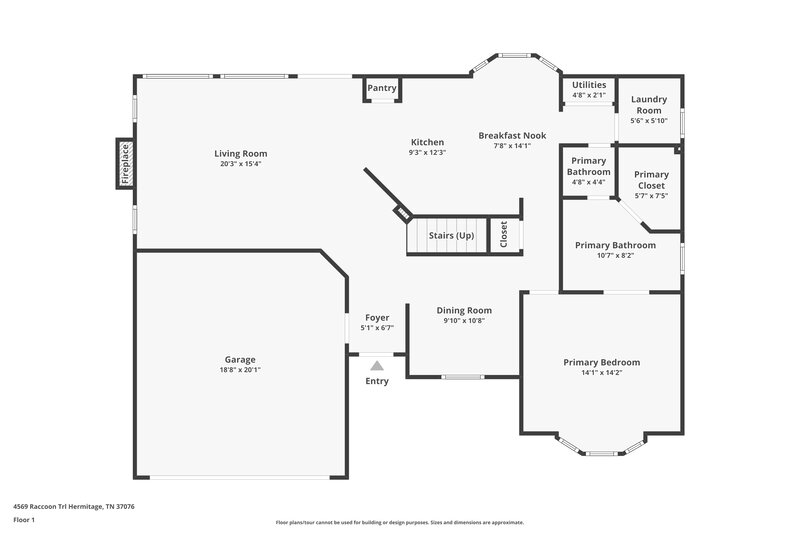 2,620/Mo, 4569 Raccoon Trl Hermitage, TN 37076 Floor Plan View