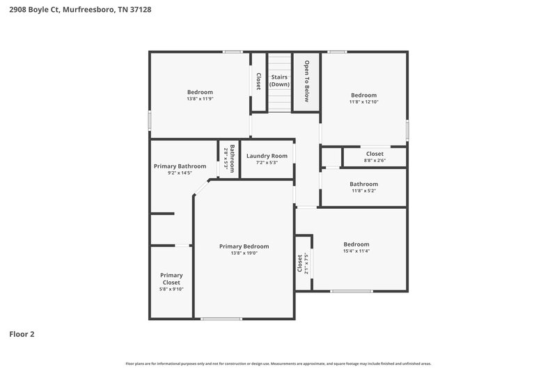 2,310/Mo, 2908 Boyle Ct Murfreesboro, TN 37128 Floor Plan View 2