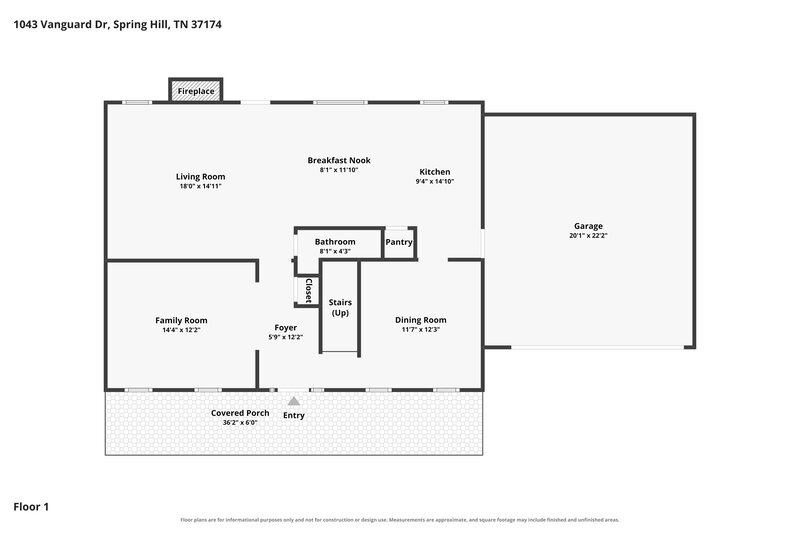 2,390/Mo, 1043 Vanguard Dr Spring Hill, TN 37174 Floor Plan View