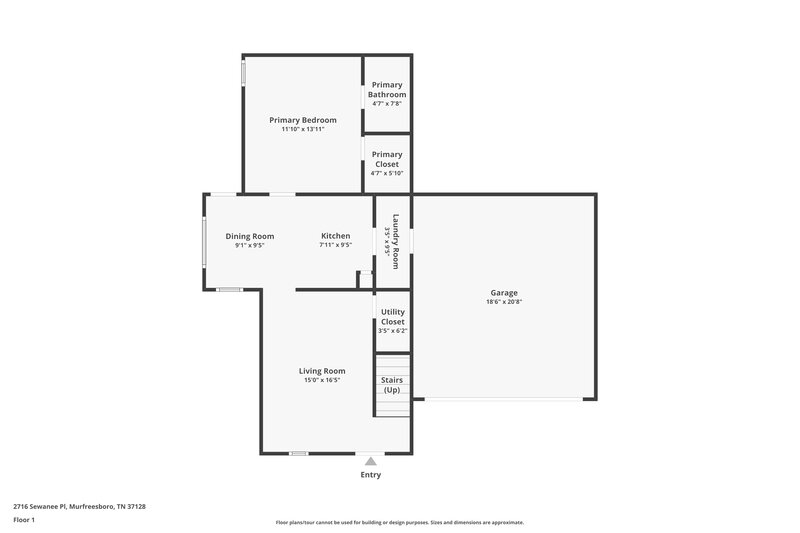 1,800/Mo, 2716 Sewanee Pl Murfreesboro, TN 37128 Floor Plan View
