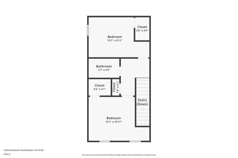 1,800/Mo, 2716 Sewanee Pl Murfreesboro, TN 37128 Floor Plan View 2