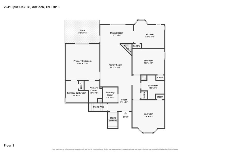 2,145/Mo, 2941 Split Oak Trl Antioch, TN 37013 Floor Plan View